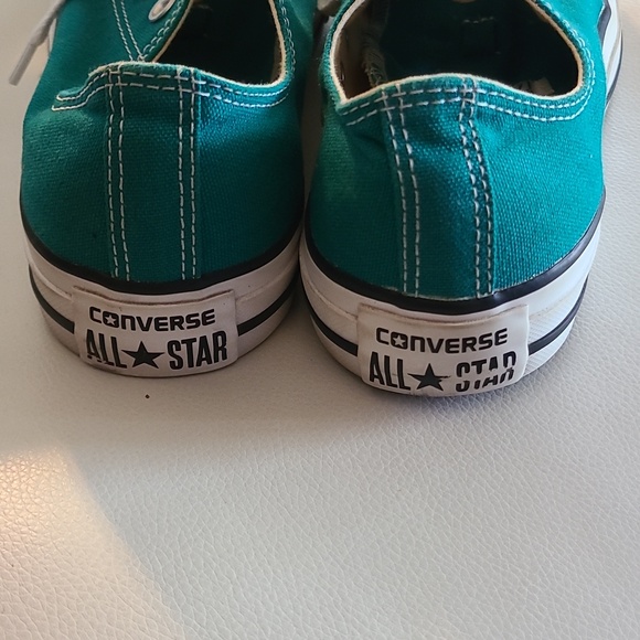 Converse Low-Top Canvas Sneakers in Teal and White - Picture 4 of 6